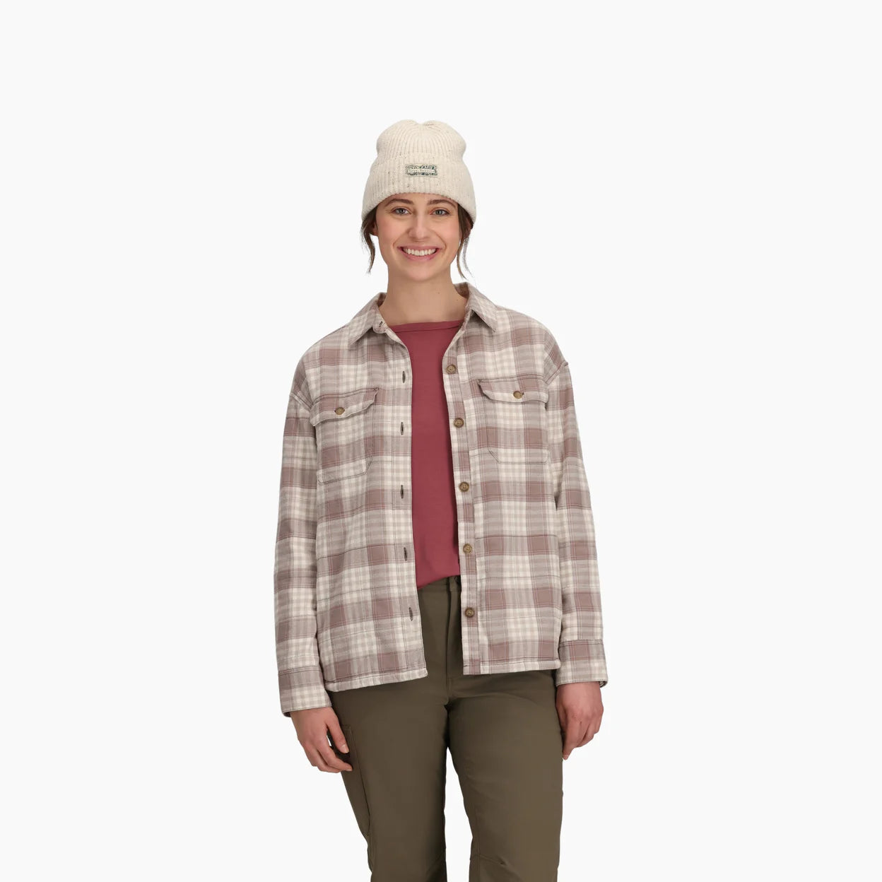 Royal Robbins W Vista Shacket en flanelle, motif carreaux Antilope Craie