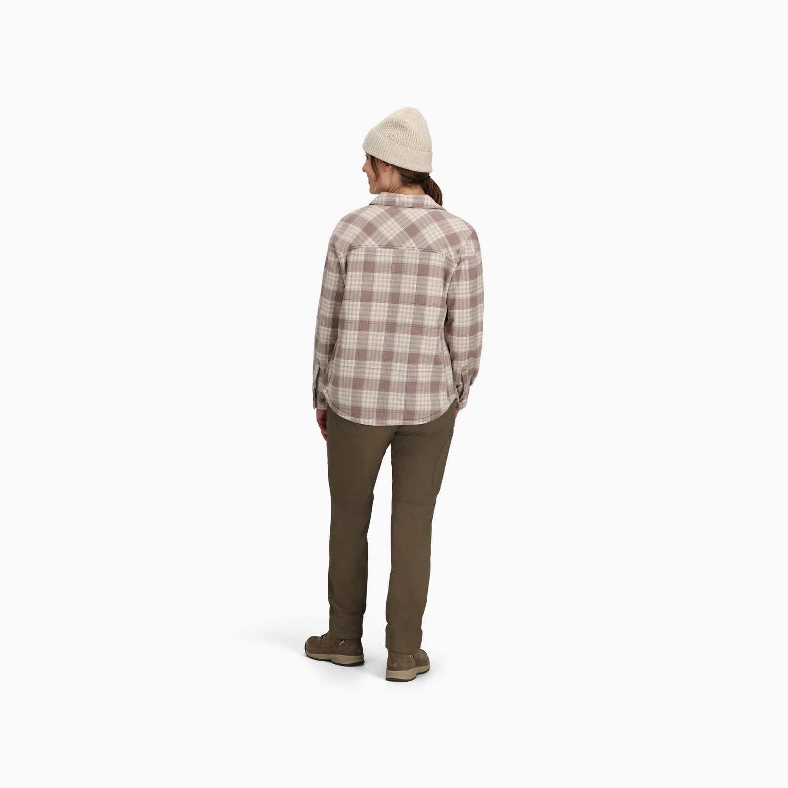Royal Robbins W Vista Shacket en flanelle, motif carreaux Antilope Craie