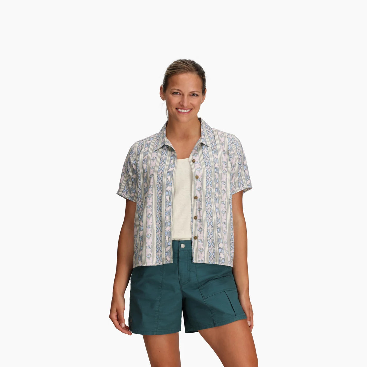 Royal Robbins W SS Camino Pucker SKYWAY RAY PRINT
