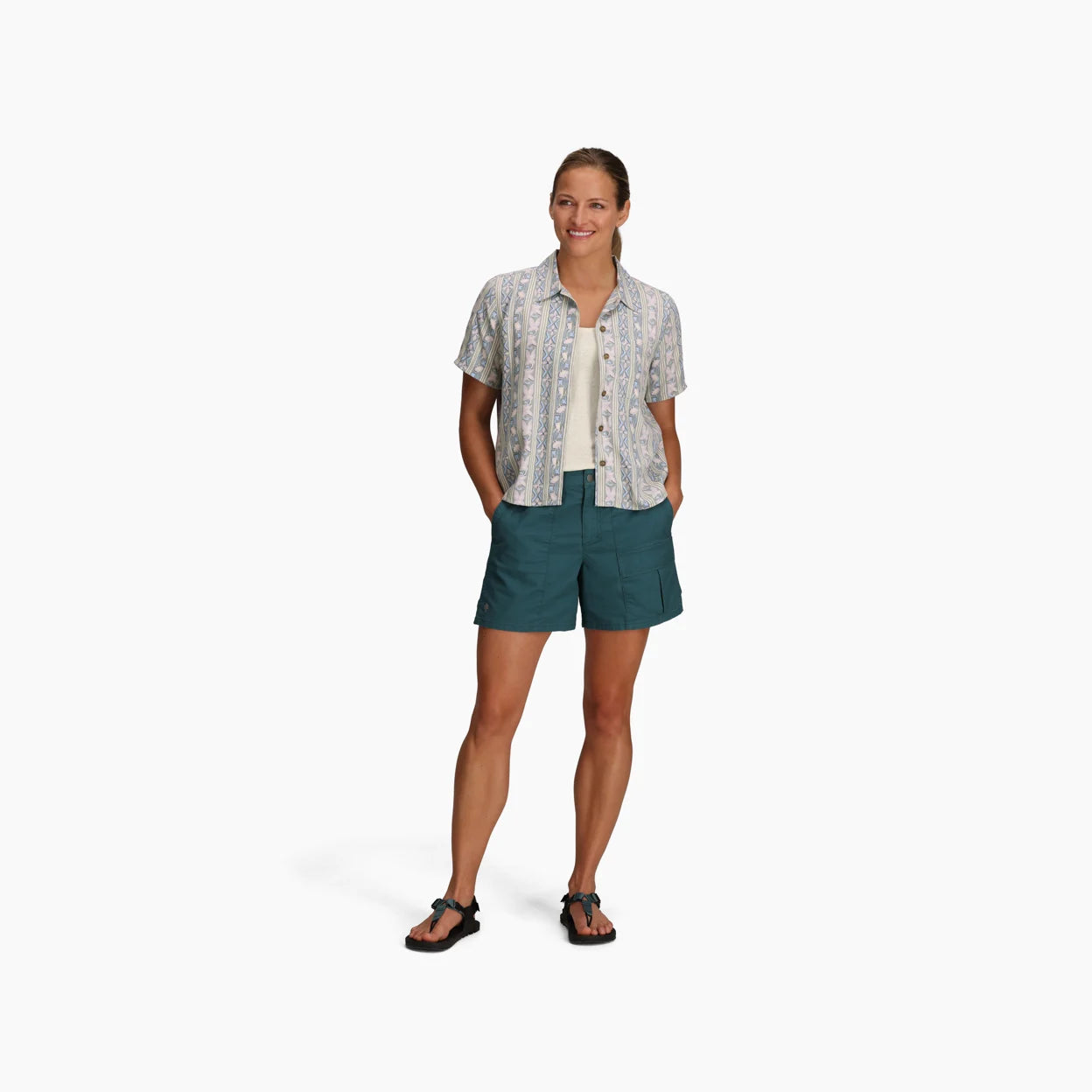 Royal Robbins W SS Camino Pucker SKYWAY RAY PRINT