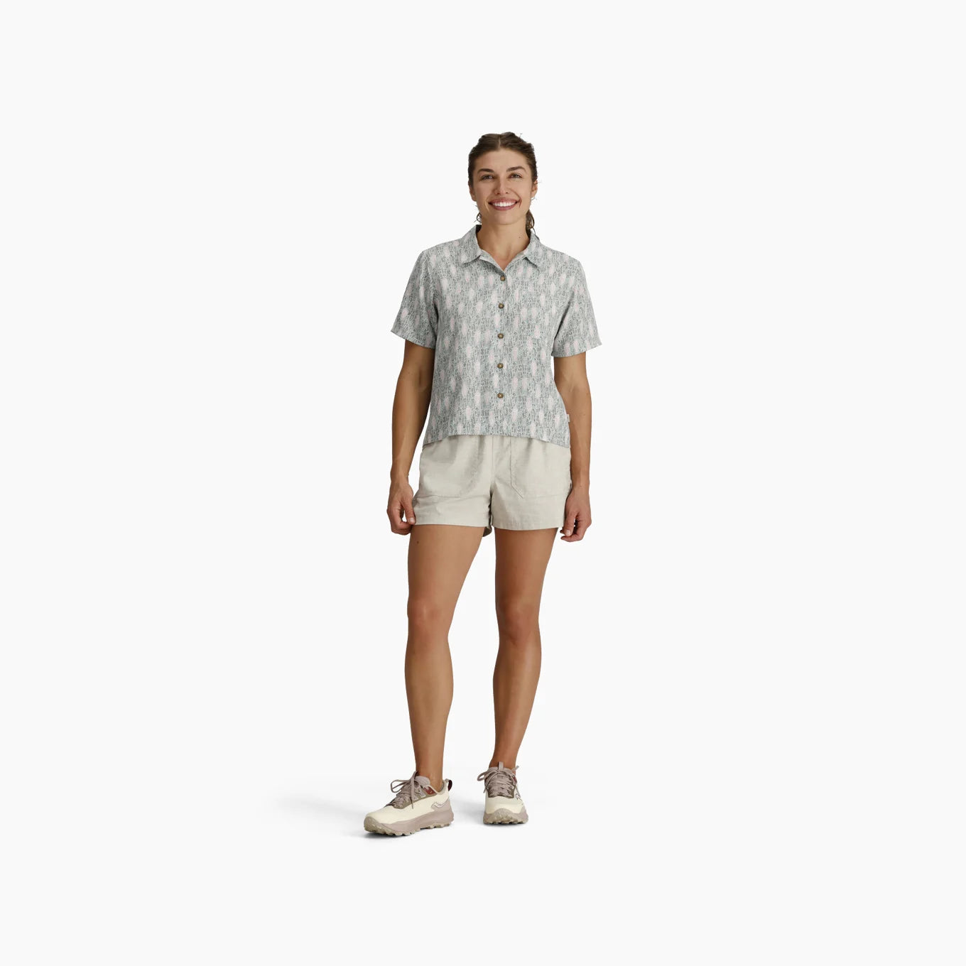 Royal Robbins W SS Camino Pucker SAGE LEAF FISH