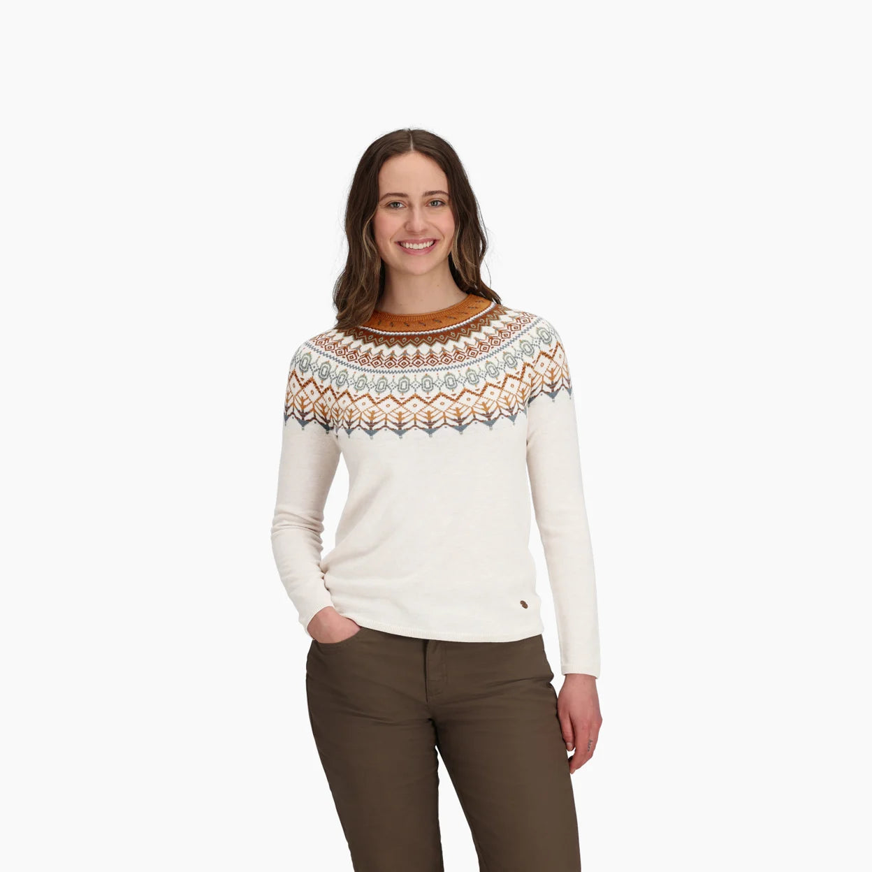 Royal Robbins W Westlands Fairisle Crew CHALK
