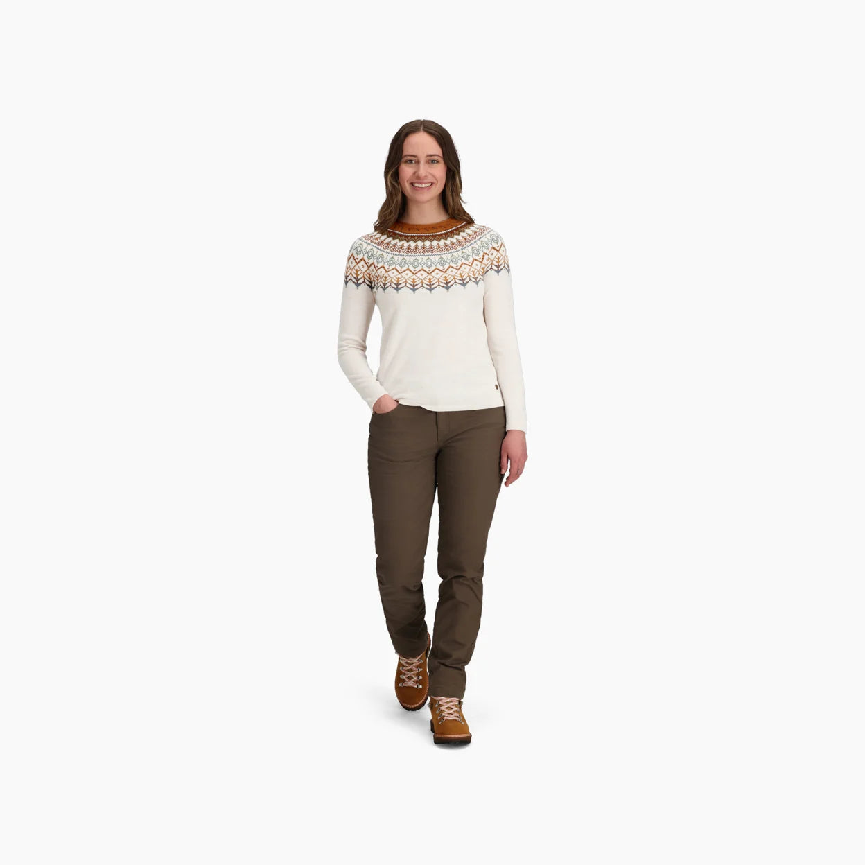 Royal Robbins W Westlands Fairisle Crew CHALK