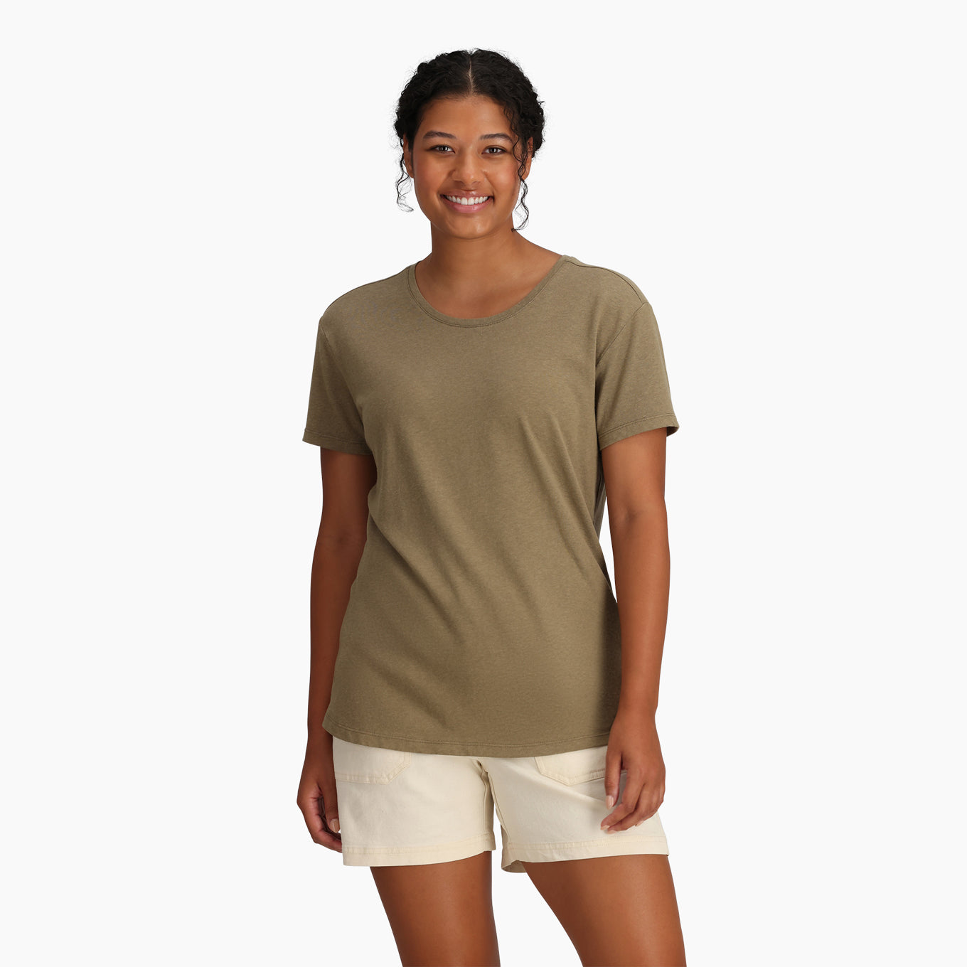 Royal Robbins W Basecamp Boxy Tee COVERT GREEN