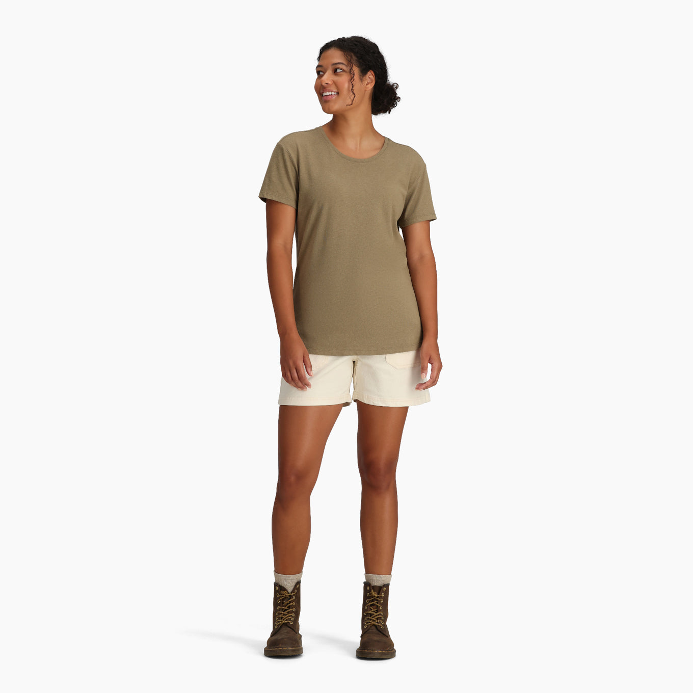 Royal Robbins W Basecamp Boxy Tee COVERT GREEN