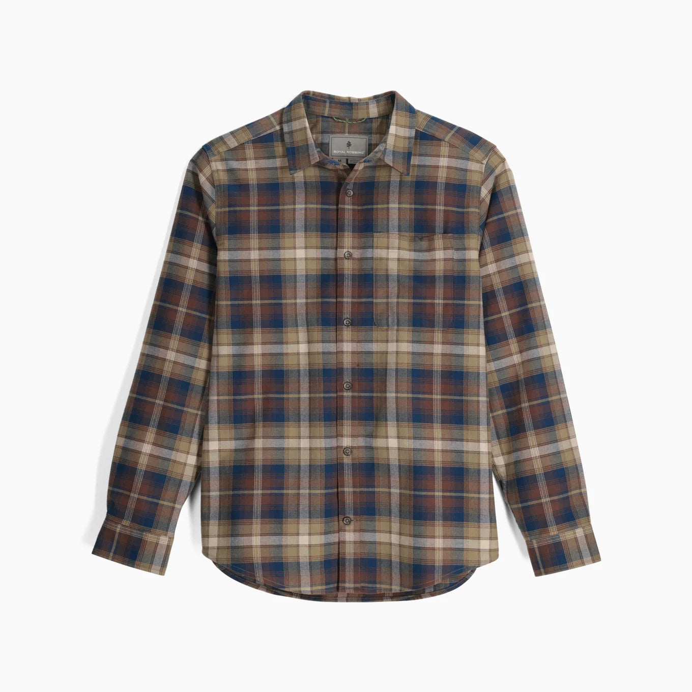 Royal Robbins M LS Lieback Flannel Plaid Shirt FRENCH ROAST