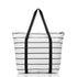 ALOHA Collection Pinstripe Zipper Tote BLACK on WHITE
