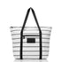 ALOHA Collection Pinstripe Zipper Tote BLACK on WHITE