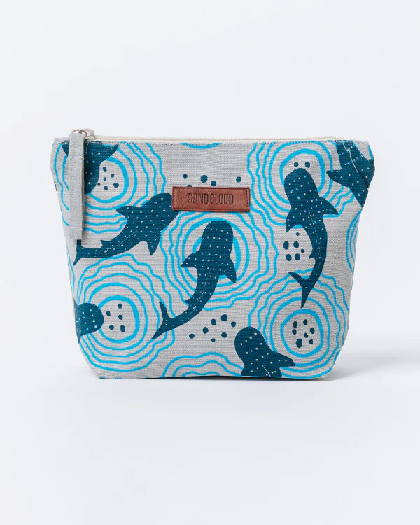 Sand Cloud Shark Ripples Zippered Pouch GREY