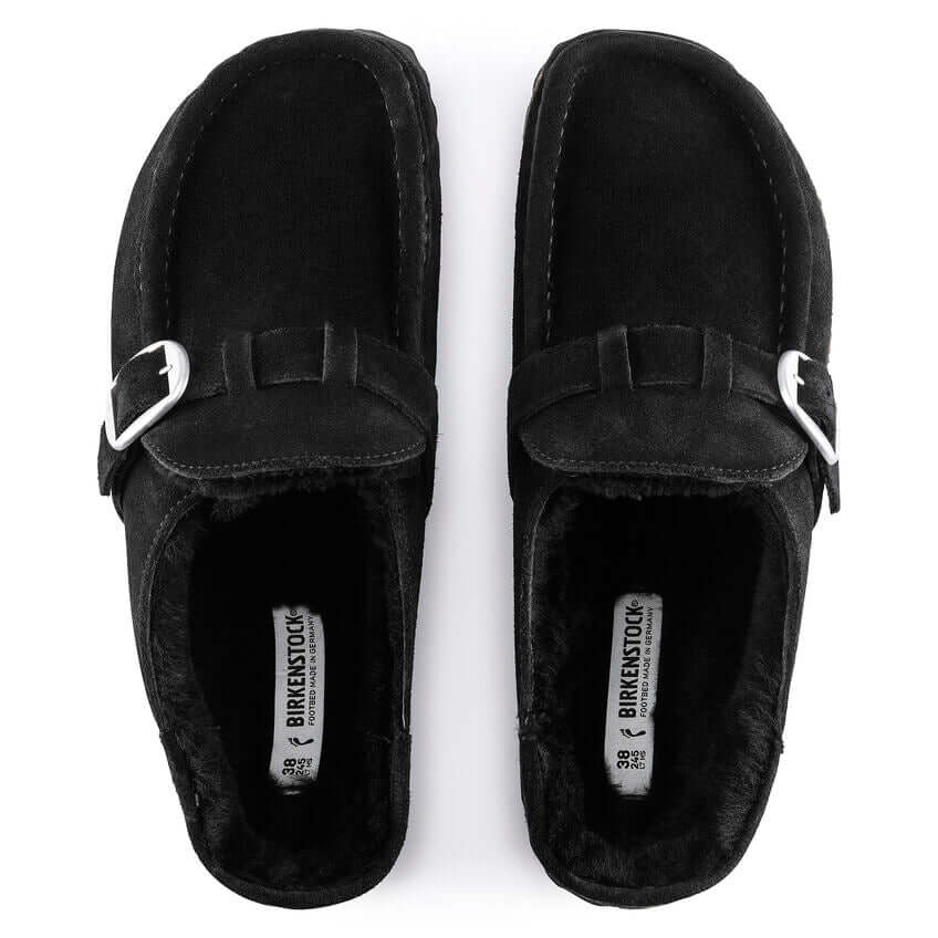 Birkenstock W Buckley Shearling Suede Leather BLACK - NARROW