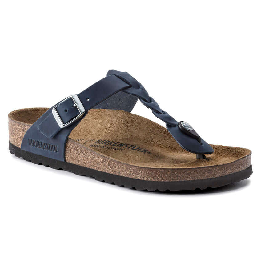 Birkenstock W Gizeh Braided Leather Oiled NAVY - REGULAR