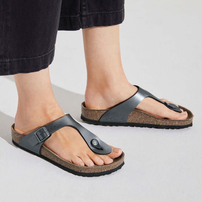 Birkenstock W Gizeh BS METALLIC BLACK - REGULAR