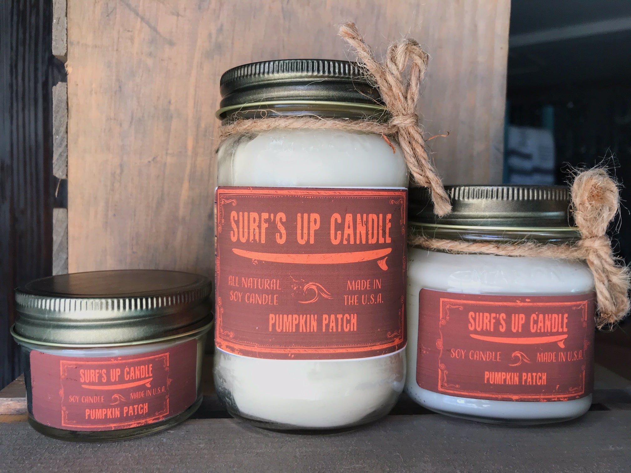 Surf's Up Candle 16 oz Mason Jar PUMPKIN PATCH