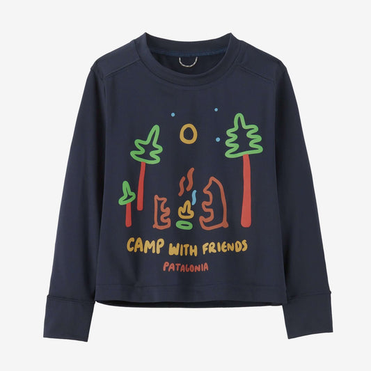 Patagonia Baby LS Capilene Tee CAMP WITH FRIENDS:NEW NAVY