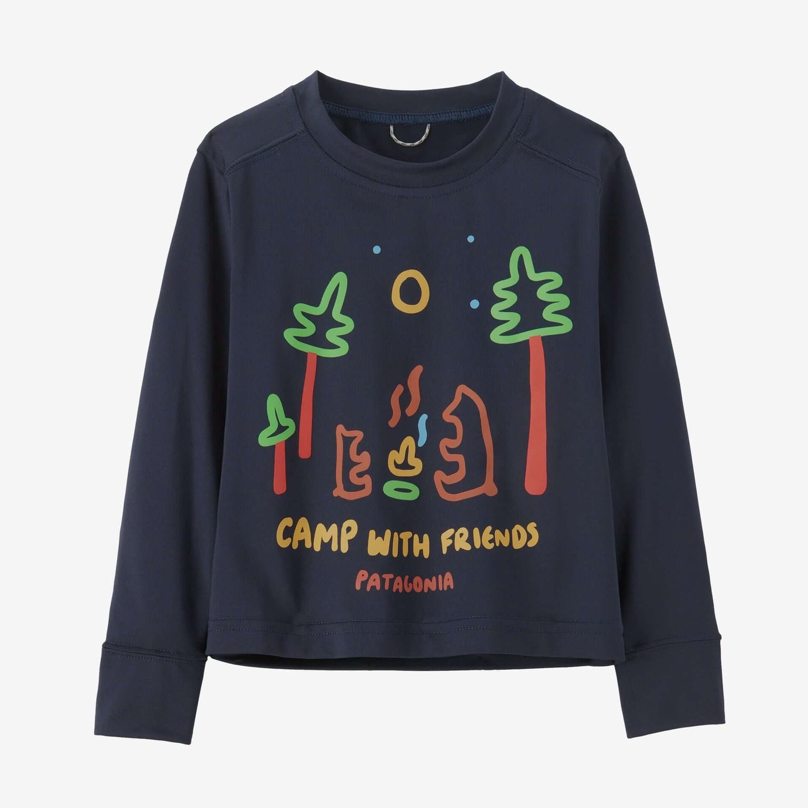 Patagonia Baby LS Capilene Tee CAMP WITH FRIENDS: NEW NAVY