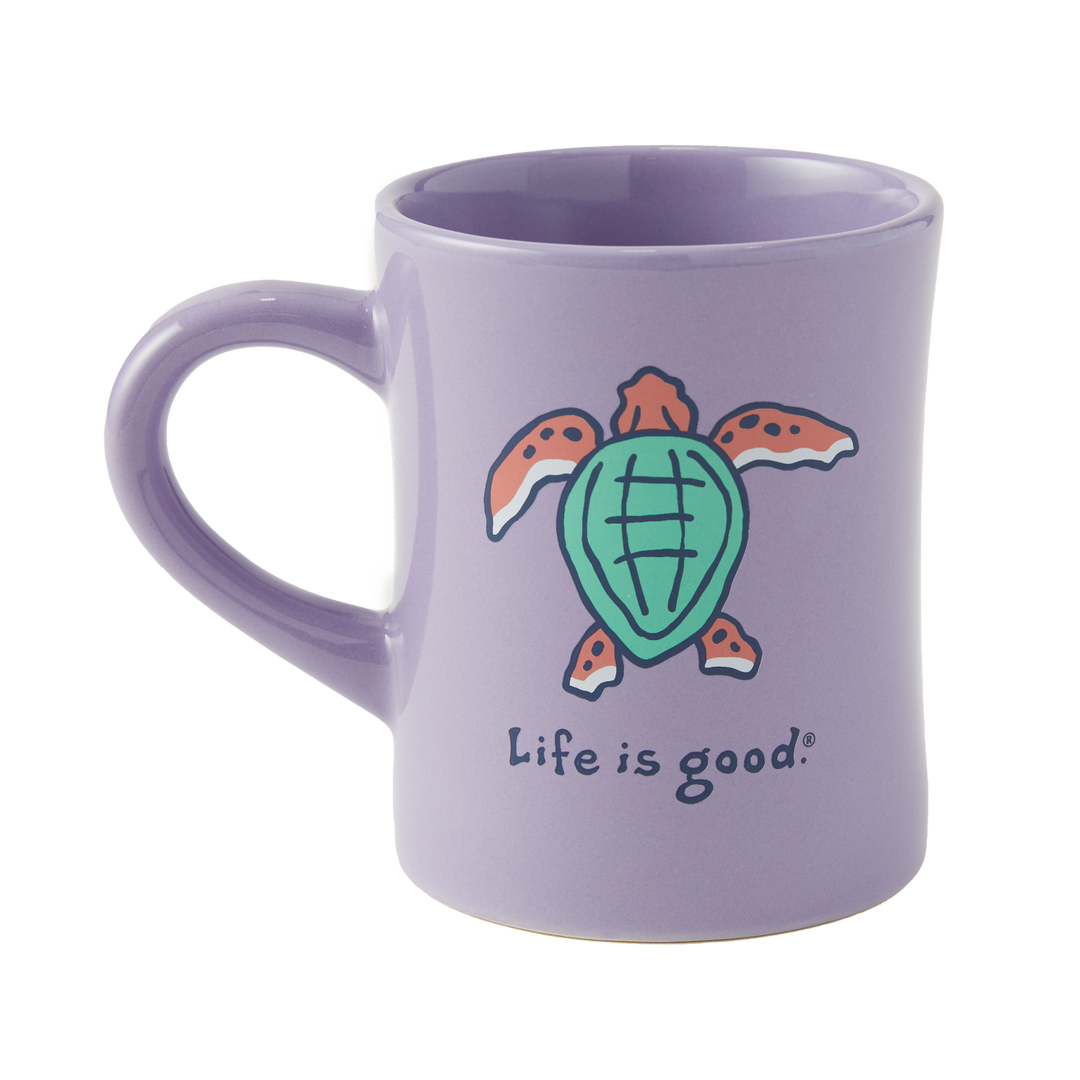Life is good Diner Mug Sea Turtle LILAC PURPLE