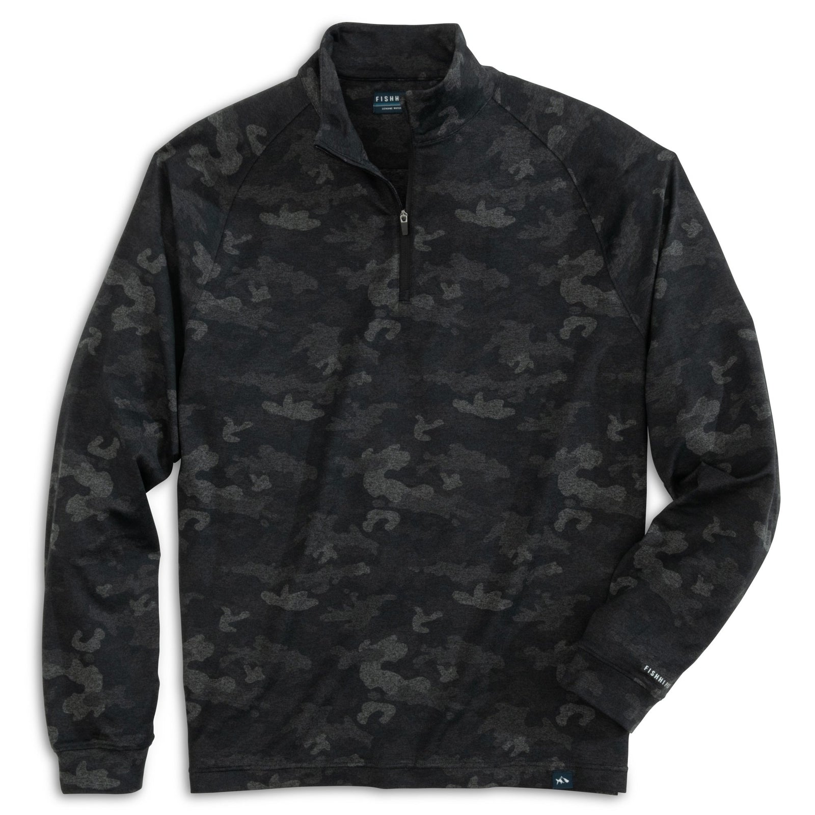 Fish Hippie M Roan Camo 1/4 Zip CHARCOAL