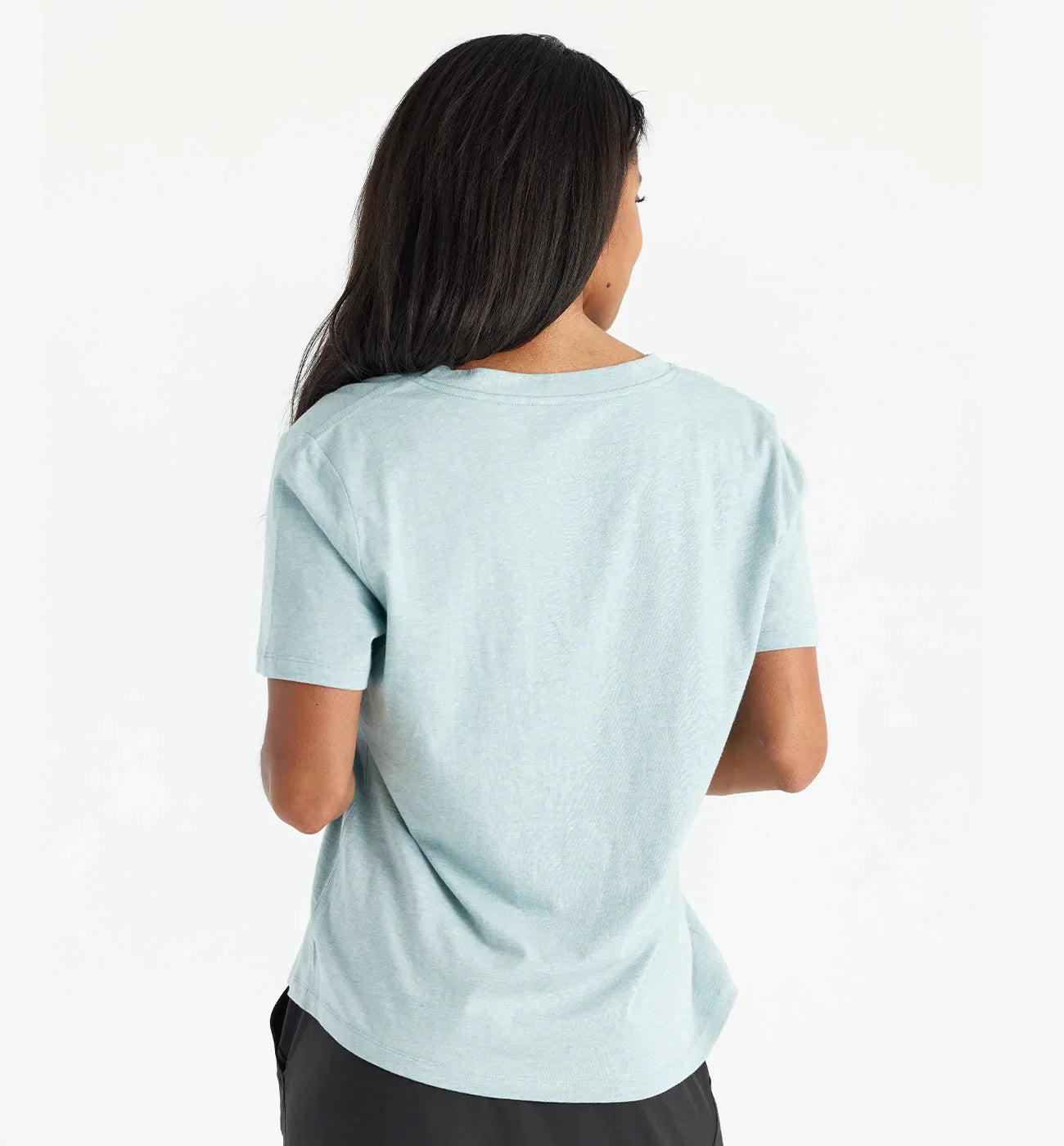 Free Fly W Bamboo Heritage V-Neck Tee OCEAN MIST