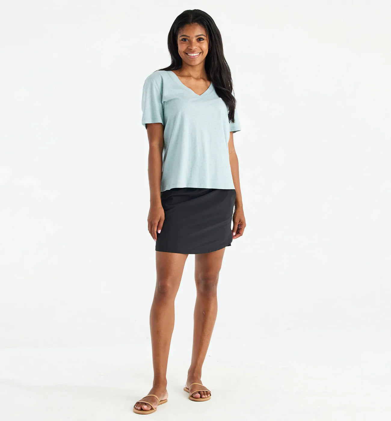 Free Fly W Bamboo Heritage V-Neck Tee OCEAN MIST