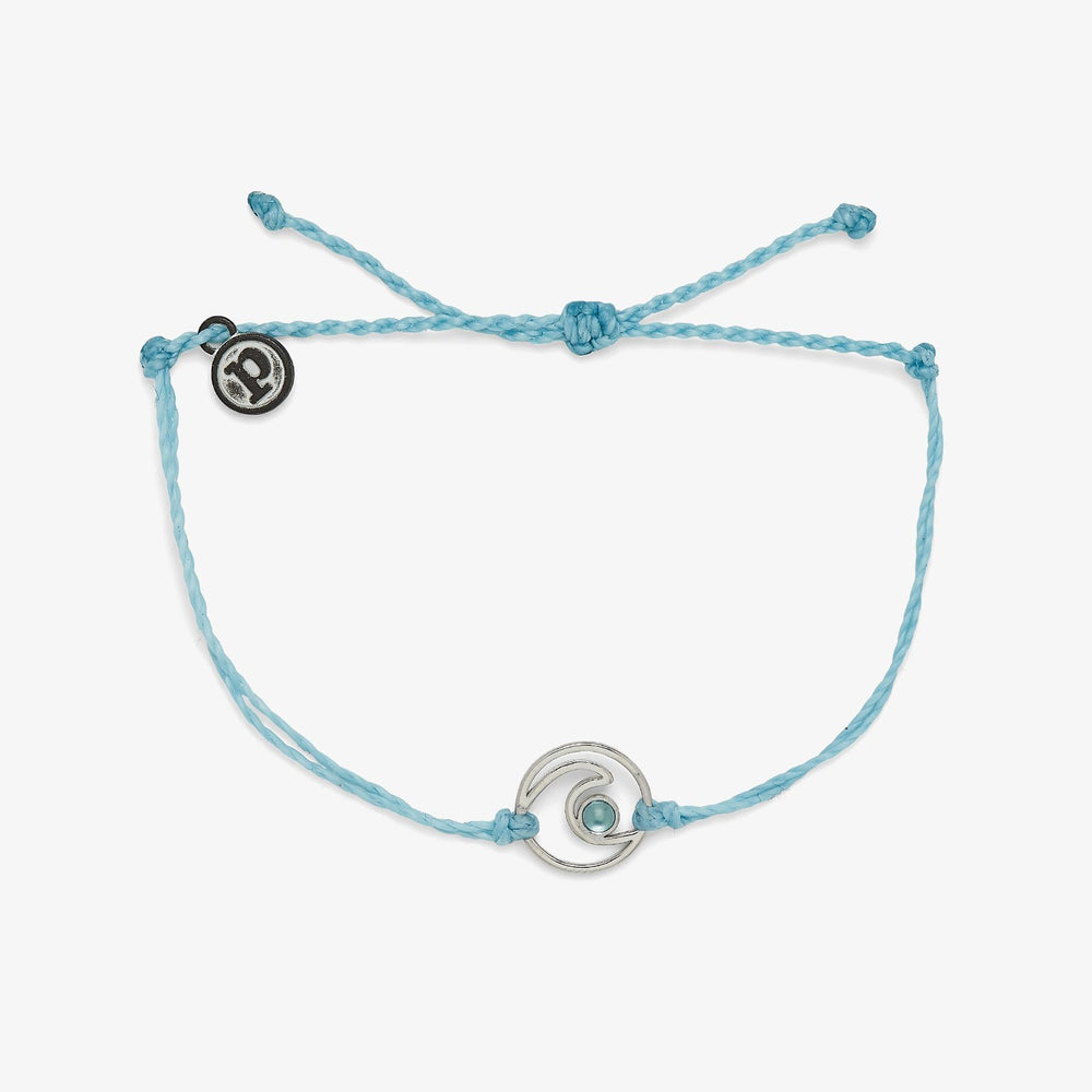 Pura Vida Shimmering Wave Charm Bracelet CRYSTAL BLUE