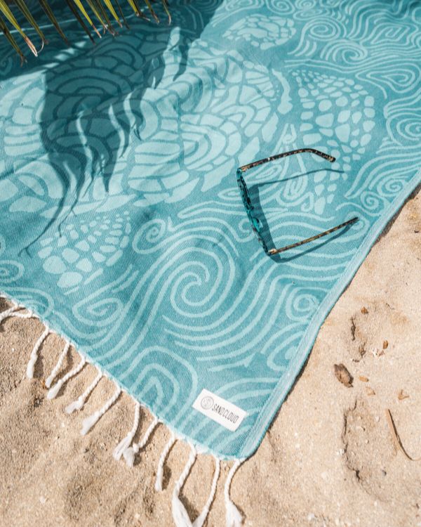 Sand Cloud Towel Swirl Turtle MINT - REG