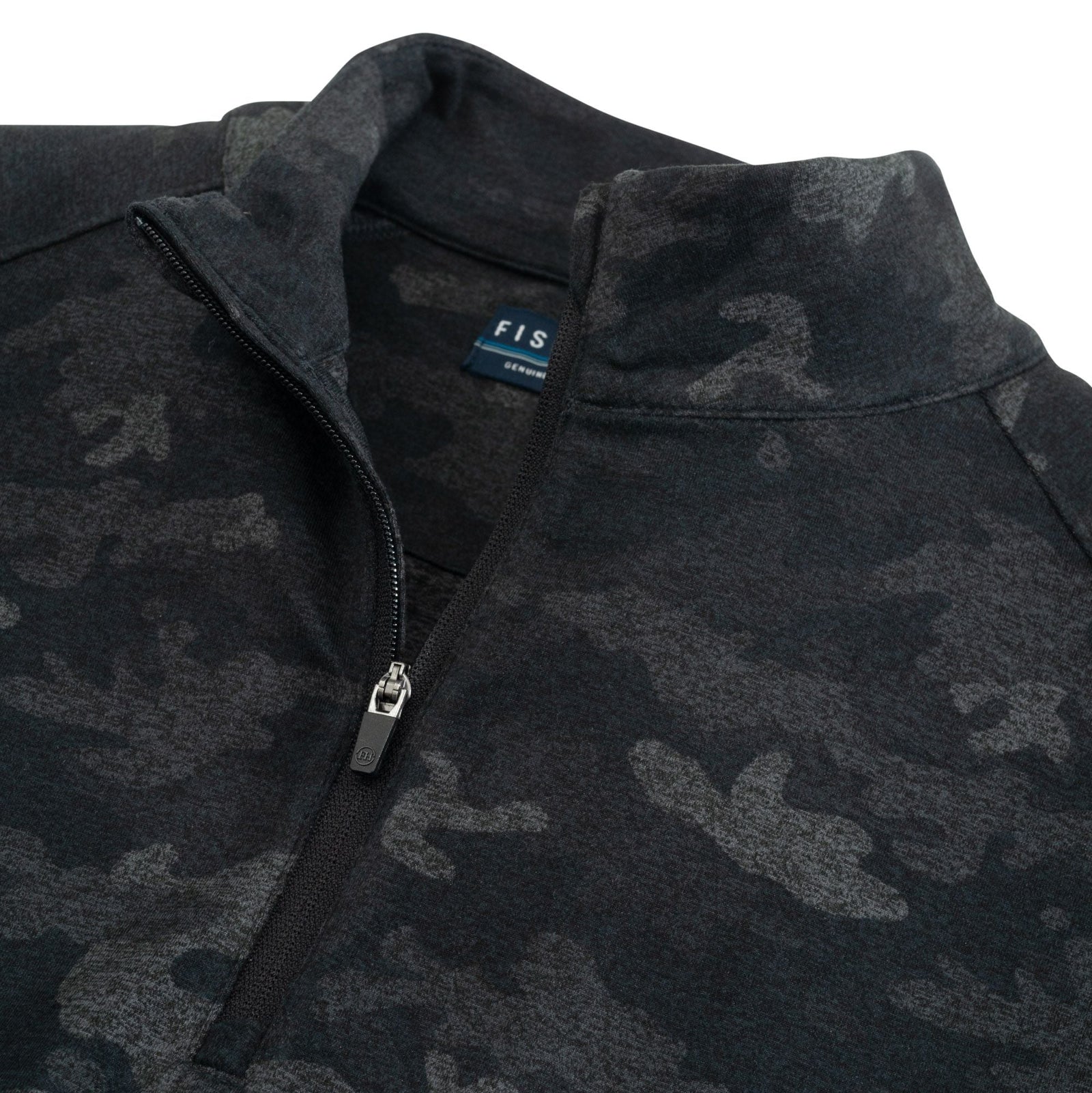 Fish Hippie M Roan Camo 1/4 Zip CHARCOAL