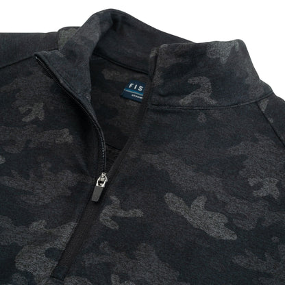 Fish Hippie M Roan Camo 1/4 Zip CHARCOAL